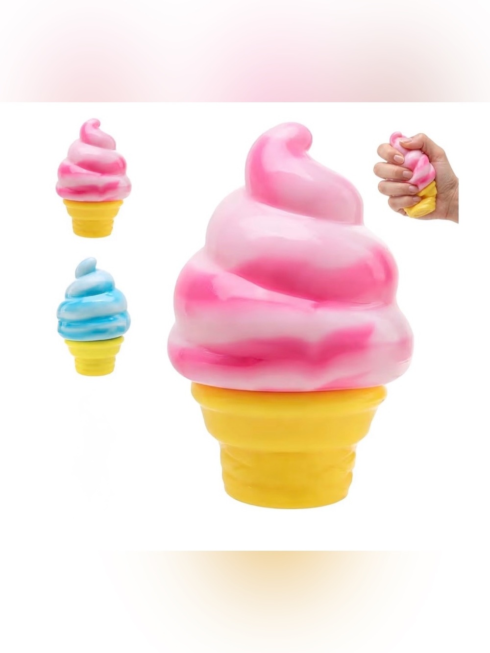 2-Pack Ice Cream Cone Squishy Toy - Kids Stress Relief